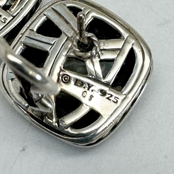 David Yurman Moonlight Ice Albion Prasiolite Diamond Earrings .925 - Picture 7 of 10